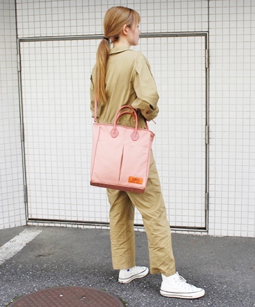 Casselini(キャセリーニ)の「【UNIVERSAL OVERALL×Casselini】Casselini(キャセリーニ)PINK T/C TOTE(トートバッグ・レディース・ピンク・FREE)」の3枚目の写真