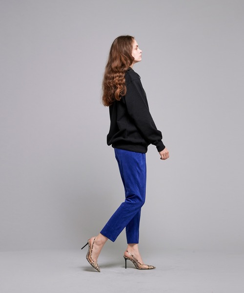 NOISE MAKER（ノイズメーカー）の「Suede style elastic waist pintuck pants/ウエストゴムピンタックスエードパンツ（その他パンツ・レディース・ブラック/ブラウン/ブルー・36/38）」の8枚目の写真