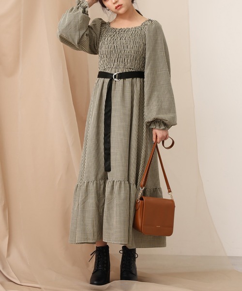 ベルト付きシャーリングワンピース ワンピース One After Another Nice Claup ワンアフターアナザーナイスクラップ のファッション通販 Zozotown