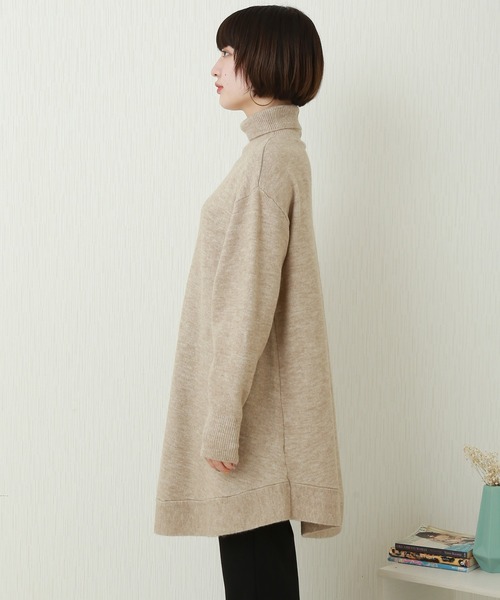 n'ee-ne（ネーネ）の「もちもちニット　タートルネックAラインニット（ニット/セーター・レディース・ブラック/ベージュ/カーキ/アイボリー・FREE）」の16枚目の写真