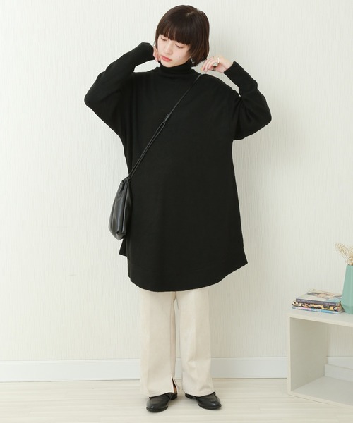 n'ee-ne（ネーネ）の「もちもちニット　タートルネックAラインニット（ニット/セーター・レディース・ブラック/ベージュ/カーキ/アイボリー・FREE）」の15枚目の写真