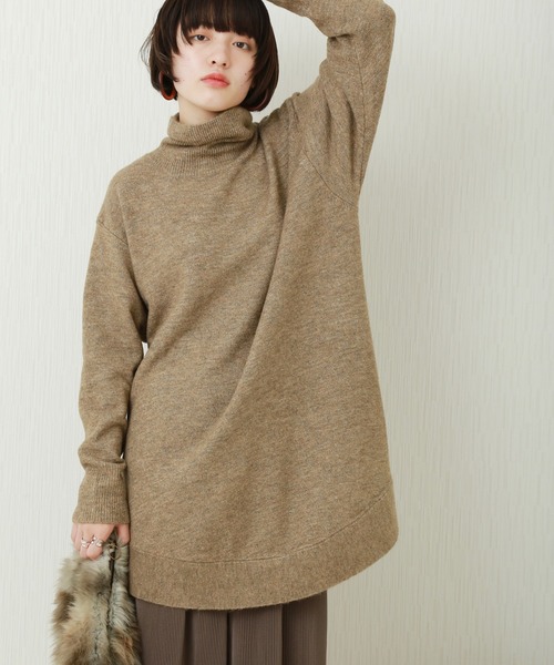 n'ee-ne（ネーネ）の「もちもちニット　タートルネックAラインニット（ニット/セーター・レディース・ブラック/ベージュ/カーキ/アイボリー・FREE）」の18枚目の写真