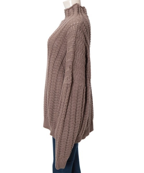 fifth（フィフス）の「ボトルネック透かし編みボリュームニット（ニット/セーター・レディース・アイボリー/モカ/ホワイト・MEDIUM）」の9枚目の写真