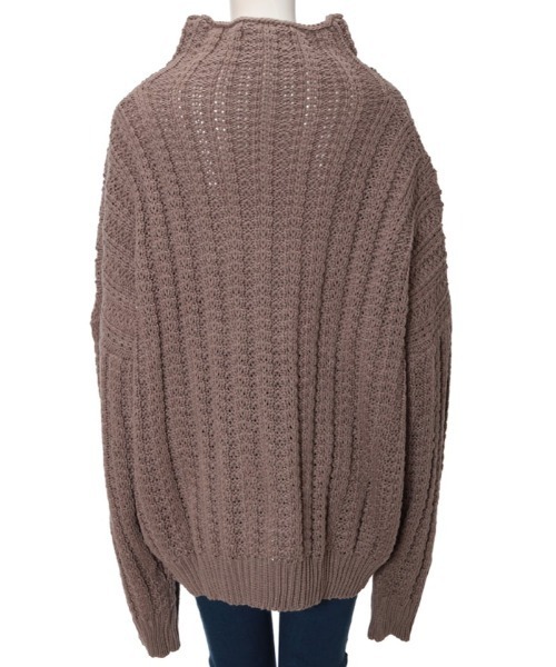 fifth（フィフス）の「ボトルネック透かし編みボリュームニット（ニット/セーター・レディース・アイボリー/モカ/ホワイト・MEDIUM）」の8枚目の写真