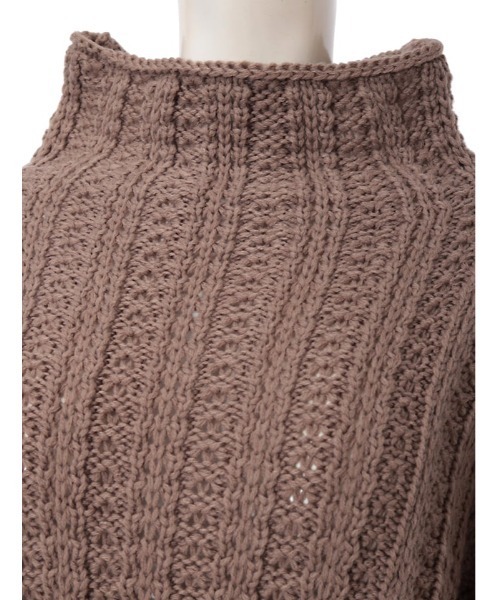 fifth（フィフス）の「ボトルネック透かし編みボリュームニット（ニット/セーター・レディース・アイボリー/モカ/ホワイト・MEDIUM）」の7枚目の写真
