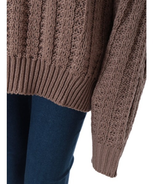 fifth（フィフス）の「ボトルネック透かし編みボリュームニット（ニット/セーター・レディース・アイボリー/モカ/ホワイト・MEDIUM）」の6枚目の写真