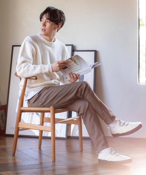 coen（コーエン）の「ウェーブ編みクルーネックニット（ニット/セーター・メンズ・ベージュ/オフホワイト・LARGE/SMALL/MEDIUM/X-LARGE）」の5枚目の写真