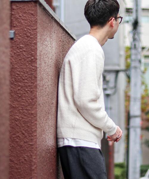 coen（コーエン）の「ウェーブ編みクルーネックニット（ニット/セーター・メンズ・ベージュ/オフホワイト・LARGE/SMALL/MEDIUM/X-LARGE）」の10枚目の写真