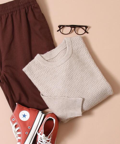 coen（コーエン）の「ウェーブ編みクルーネックニット（ニット/セーター・メンズ・ベージュ/オフホワイト・LARGE/SMALL/MEDIUM/X-LARGE）」の8枚目の写真