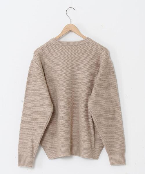 coen（コーエン）の「ウェーブ編みクルーネックニット（ニット/セーター・メンズ・ベージュ/オフホワイト・LARGE/SMALL/MEDIUM/X-LARGE）」の14枚目の写真