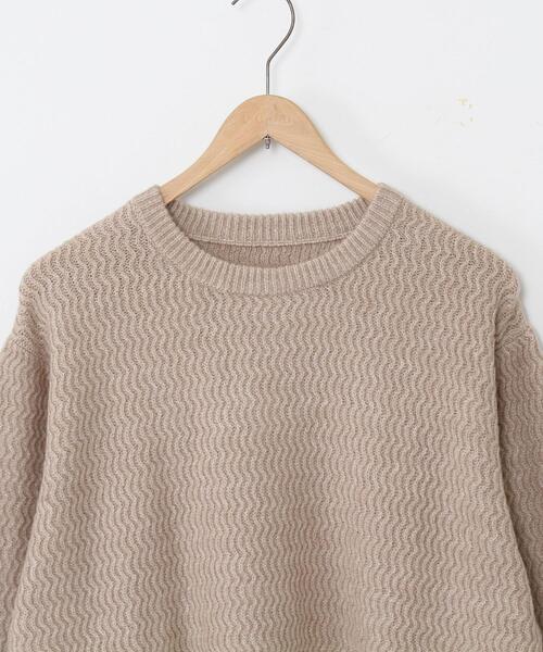 coen（コーエン）の「ウェーブ編みクルーネックニット（ニット/セーター・メンズ・ベージュ/オフホワイト・LARGE/SMALL/MEDIUM/X-LARGE）」の15枚目の写真
