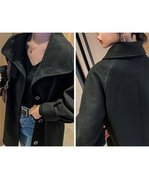 Ritzy（リッツィー）の「エコウールロングコート（チェスターコート・レディース・ブラック/レッド・M/L）」の10枚目の写真