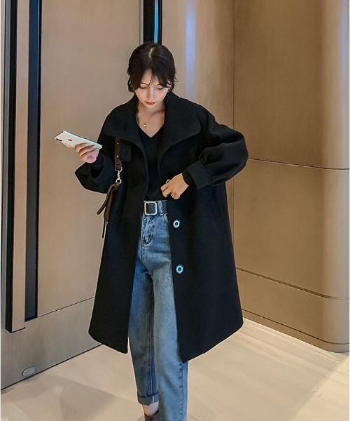 Ritzy（リッツィー）の「エコウールロングコート（チェスターコート・レディース・ブラック/レッド・M/L）」の11枚目の写真