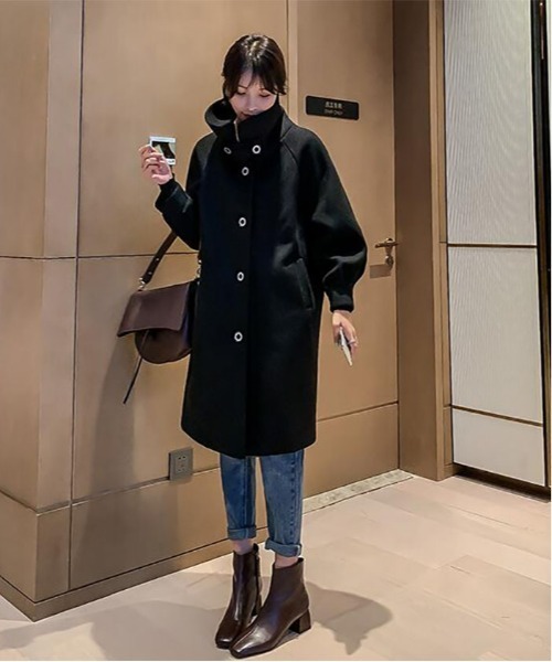 Ritzy（リッツィー）の「エコウールロングコート（チェスターコート・レディース・ブラック/レッド・M/L）」の3枚目の写真