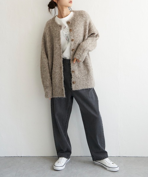 LBC（エルビーシー）の「【選べるセットアップ】LBC ゆるテーパードデニムパンツ（デニムパンツ・レディース・オフホワイト/ブルー/ネイビー/ピンク/ブラウン/ブラック/スカイブルー/マスタード/ライトグレー/カーキ・M/L）」の18枚目の写真