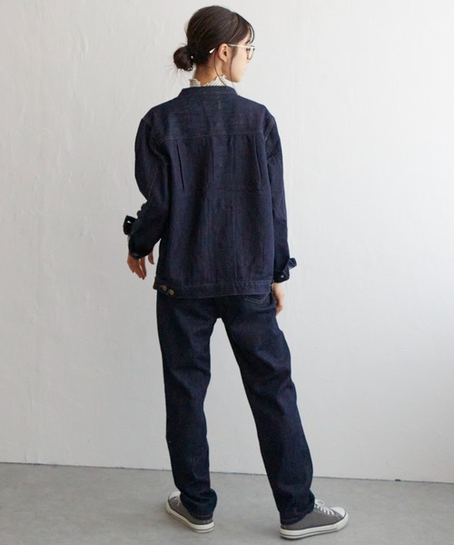 LBC（エルビーシー）の「【選べるセットアップ】LBC ゆるテーパードデニムパンツ（デニムパンツ・レディース・オフホワイト/ブルー/ネイビー/ピンク/ブラウン/ブラック/スカイブルー/マスタード/ライトグレー/カーキ・M/L）」の19枚目の写真