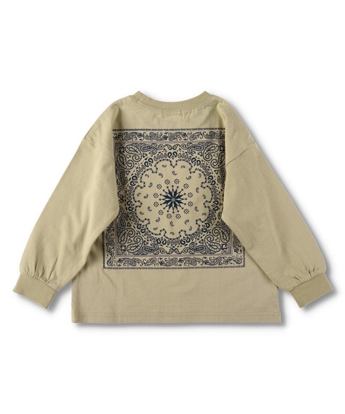 BRANSHES（ブランシェス）の「【WEB限定】バンダナバックプリント長袖Tシャツ（Tシャツ/カットソー・キッズ・オフホワイト/ベージュ/グリーン/チャコールグレー・100cm/110cm/120cm/130cm/140cm/150cm）」の12枚目の写真