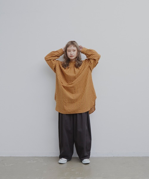 MERLOT(メルロー)の「ギンガムチェック2wayシャツ(シャツ/ブラウス・レディース・ホワイト/イエロー/ネイビー・FREE)」の7枚目の写真