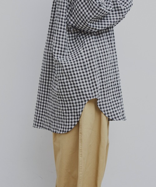MERLOT(メルロー)の「ギンガムチェック2wayシャツ(シャツ/ブラウス・レディース・ホワイト/イエロー/ネイビー・FREE)」の12枚目の写真