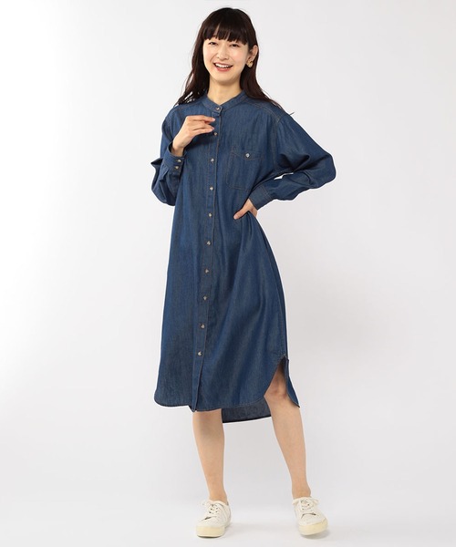 Petit Honfleur（プチオンフルール）の「デニムシャツワンピース（シャツワンピース・レディース・ネイビー/ブルー・11号/9号）」の11枚目の写真