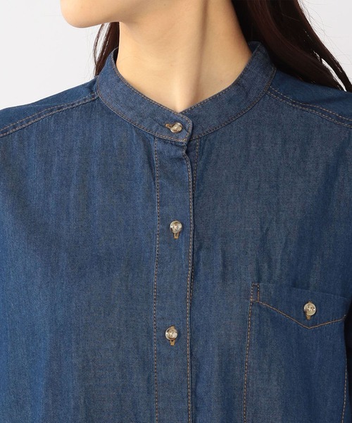 Petit Honfleur（プチオンフルール）の「デニムシャツワンピース（シャツワンピース・レディース・ネイビー/ブルー・11号/9号）」の16枚目の写真