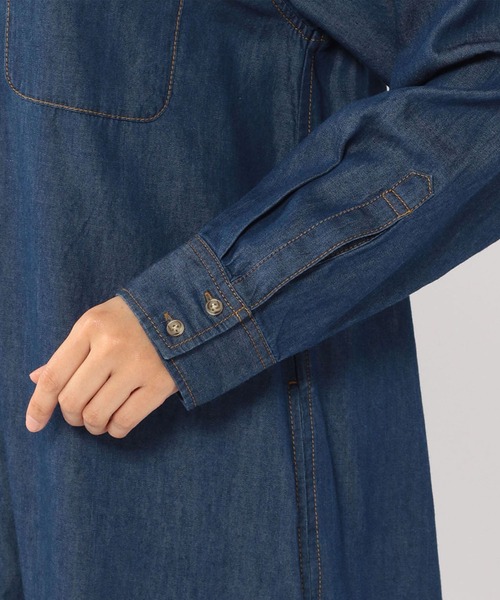 Petit Honfleur（プチオンフルール）の「デニムシャツワンピース（シャツワンピース・レディース・ネイビー/ブルー・11号/9号）」の15枚目の写真