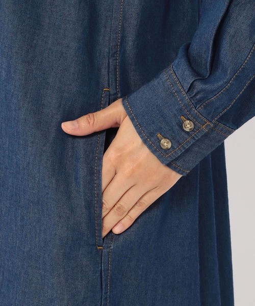 Petit Honfleur（プチオンフルール）の「デニムシャツワンピース（シャツワンピース・レディース・ネイビー/ブルー・11号/9号）」の8枚目の写真