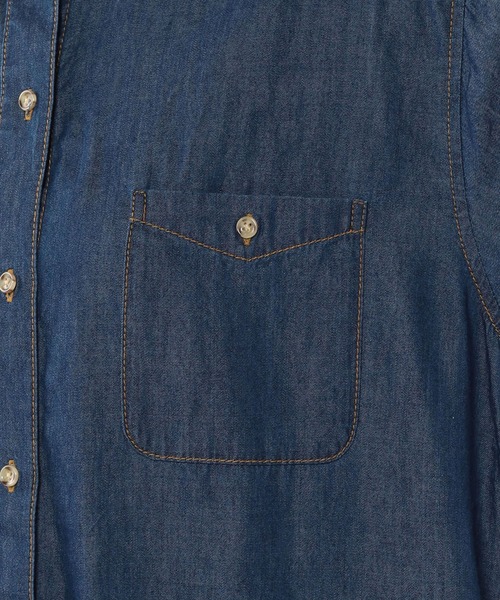 Petit Honfleur（プチオンフルール）の「デニムシャツワンピース（シャツワンピース・レディース・ネイビー/ブルー・11号/9号）」の14枚目の写真