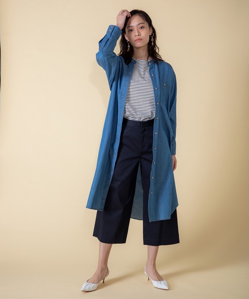 Petit Honfleur（プチオンフルール）の「デニムシャツワンピース（シャツワンピース・レディース・ネイビー/ブルー・11号/9号）」の7枚目の写真