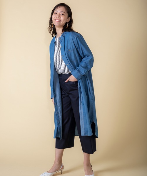 Petit Honfleur（プチオンフルール）の「デニムシャツワンピース（シャツワンピース・レディース・ネイビー/ブルー・11号/9号）」の3枚目の写真