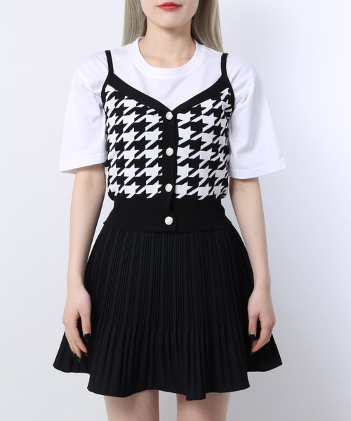 WC（ダブル シー）の「千鳥柄ニットビスチェ（ニット/セーター・レディース・ブラック・FREE）」の3枚目の写真