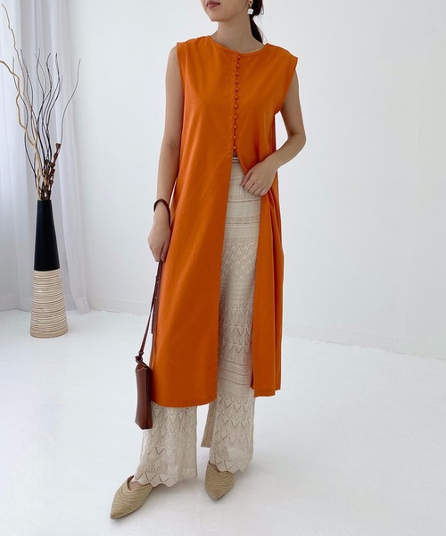 StyleSea(スタイルシー)の「リネンライクジレスリットワンピース(ワンピース・レディース・アイボリー/ベージュ/ブラウン/オレンジ/イエロー/ベージュ系その他/ブラウン系その他/ブラック系/オフホワイト/オリーブ/マルーン/モカ/ブラック・FREE)」の13枚目の写真