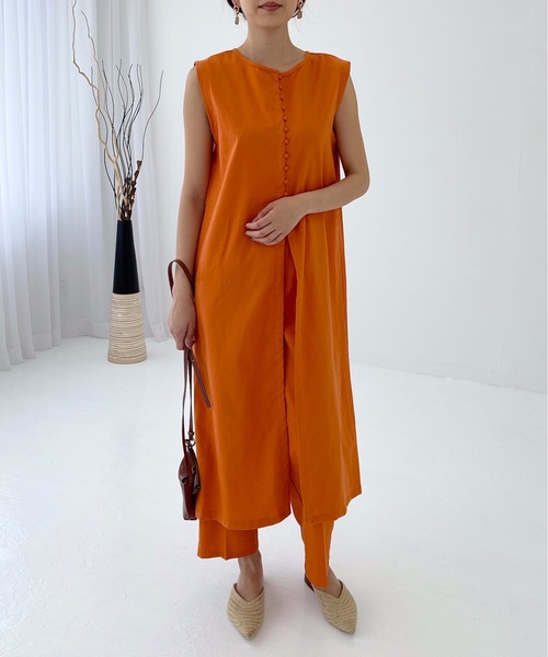 StyleSea(スタイルシー)の「リネンライクジレスリットワンピース(ワンピース・レディース・アイボリー/ベージュ/ブラウン/オレンジ/イエロー/ベージュ系その他/ブラウン系その他/ブラック系/オフホワイト/オリーブ/マルーン/モカ/ブラック・FREE)」の21枚目の写真