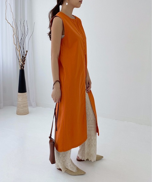 StyleSea(スタイルシー)の「リネンライクジレスリットワンピース(ワンピース・レディース・アイボリー/ベージュ/ブラウン/オレンジ/イエロー/ベージュ系その他/ブラウン系その他/ブラック系/オフホワイト/オリーブ/マルーン/モカ/ブラック・FREE)」の16枚目の写真