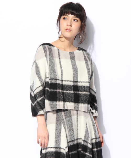 Grace Continental グレースコンチネンタル の シャギーチェックトップ その他トップス Wear