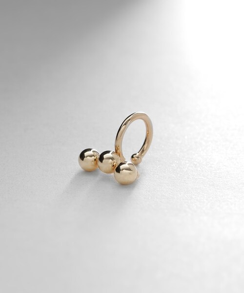 COCOSHNIK K10中空ボールヘリックスイヤーカフ（片耳用） K10中空ボール ヘリックスイヤーカフ（イヤーカフ）｜COCOSHNIK