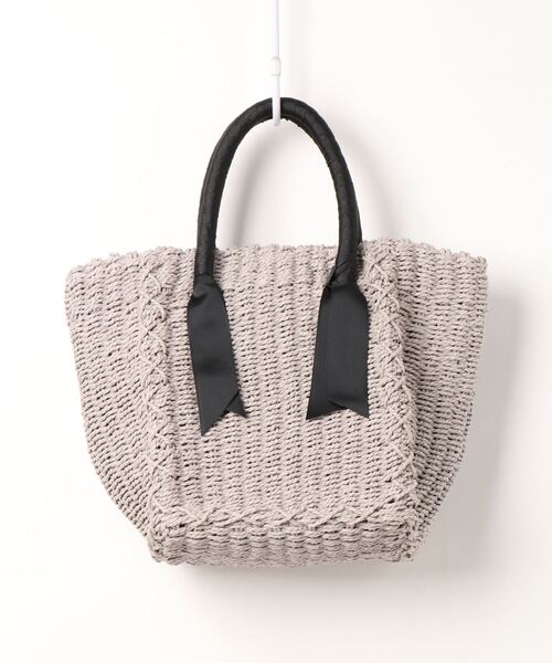 DouDou（ドゥドゥ）の「テープハンドルカゴバッグ（トートバッグ・レディース・ライトベージュ/グレー・FREE）」の6枚目の写真
