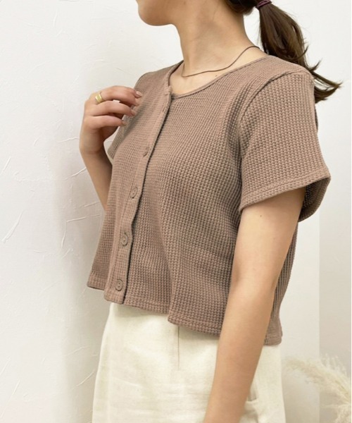 apres jour clair（アプレジュールクレア）の「【apres jour clair】サーマルトップス【ZOZOTOWN限定アイテム】（Tシャツ/カットソー・レディース・モカ/アイボリー/ベージュ・X-LARGE/フリー）」の3枚目の写真