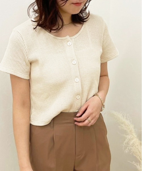 apres jour clair（アプレジュールクレア）の「【apres jour clair】サーマルトップス【ZOZOTOWN限定アイテム】（Tシャツ/カットソー・レディース・モカ/アイボリー/ベージュ・X-LARGE/フリー）」の4枚目の写真