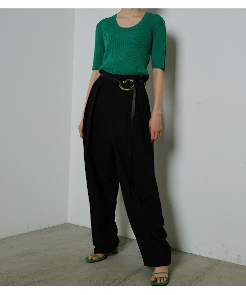 LE CIEL BLEU(ルシェルブルー)の「Dry Rib Bicolor Knit(ニット/セーター・レディース・オフホワイト/グリーン/ライトイエロー・36)」の6枚目の写真