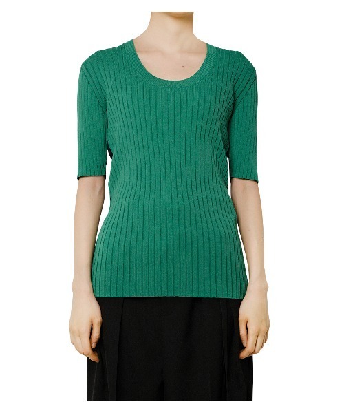 LE CIEL BLEU(ルシェルブルー)の「Dry Rib Bicolor Knit(ニット/セーター・レディース・オフホワイト/グリーン/ライトイエロー・36)」の14枚目の写真