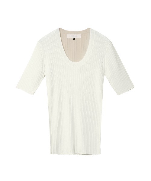 LE CIEL BLEU(ルシェルブルー)の「Dry Rib Bicolor Knit(ニット/セーター・レディース・オフホワイト/グリーン/ライトイエロー・36)」の19枚目の写真