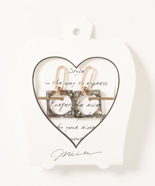 MIIA（ミーア）の「クリアピアス（ピアス（両耳用）・レディース・グリーン/キャメル/ブラック・FREE）」の2枚目の写真