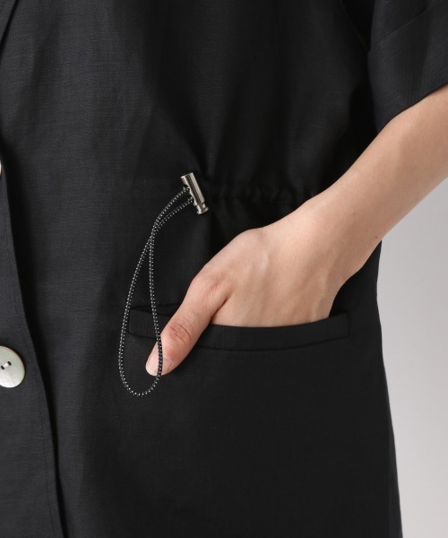 JEANASIS（ジーナシス）の「リネンテーラードシャツジャケットSS/950912（テーラードジャケット・レディース・ブラック/アイボリー/ベージュ・FREE）」の9枚目の写真