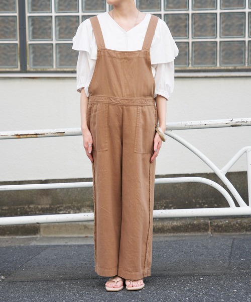 CIAOPANIC TYPY（チャオパニックティピー）の「カポックサイドフリンジサロペット（サロペット/オーバーオール・レディース・ブラウン/カーキ・SMALL/MEDIUM）」の12枚目の写真