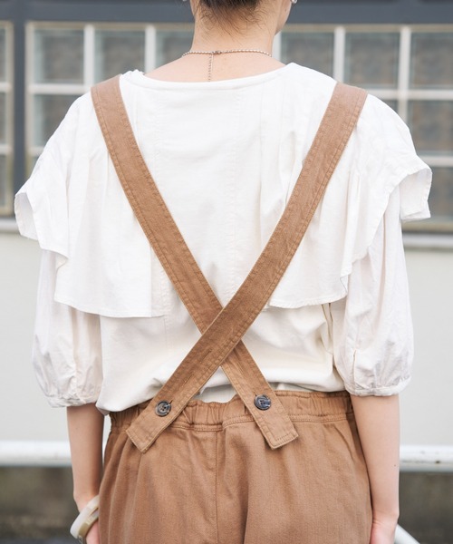 CIAOPANIC TYPY（チャオパニックティピー）の「カポックサイドフリンジサロペット（サロペット/オーバーオール・レディース・ブラウン/カーキ・SMALL/MEDIUM）」の15枚目の写真