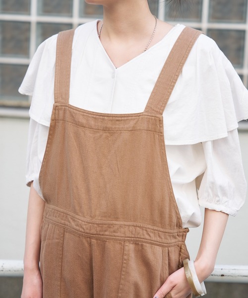 CIAOPANIC TYPY（チャオパニックティピー）の「カポックサイドフリンジサロペット（サロペット/オーバーオール・レディース・ブラウン/カーキ・SMALL/MEDIUM）」の16枚目の写真