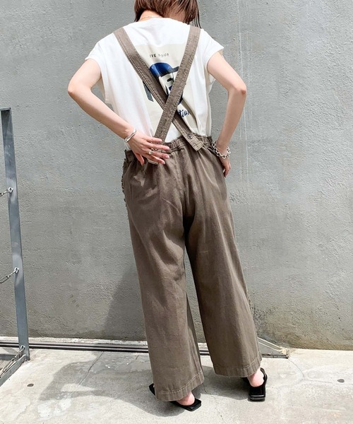 CIAOPANIC TYPY（チャオパニックティピー）の「カポックサイドフリンジサロペット（サロペット/オーバーオール・レディース・ブラウン/カーキ・SMALL/MEDIUM）」の7枚目の写真