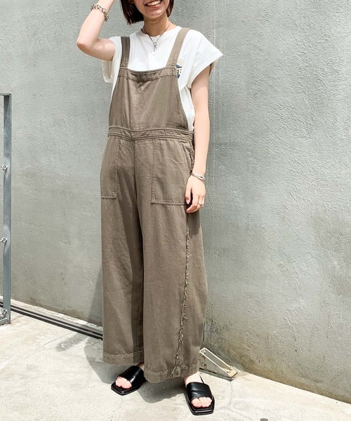 CIAOPANIC TYPY（チャオパニックティピー）の「カポックサイドフリンジサロペット（サロペット/オーバーオール・レディース・ブラウン/カーキ・SMALL/MEDIUM）」の11枚目の写真