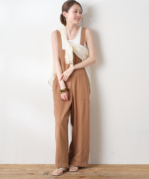 CIAOPANIC TYPY（チャオパニックティピー）の「カポックサイドフリンジサロペット（サロペット/オーバーオール・レディース・ブラウン/カーキ・SMALL/MEDIUM）」の20枚目の写真